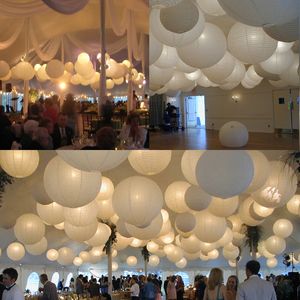 Autres fournitures de fête d'événement 3060pcs décoration de mariage lanterne élégante blanc chinois lanternes en papier boule lampion suspendu abat-jour bébé douche décor 230510
