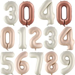 Autres fournitures de fête d'événement 3240 pouces crème caramel couleur unie 19 grands ballons d'hélium en aluminium numérique mariage joyeux anniversaire décoration baby shower 230905