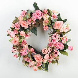 Otros suministros para fiestas de eventos 35 cm de flores de flores de rosa de seda artificial para decoración de la boda puerta de la puerta delantera colgante de la pared floral 230816