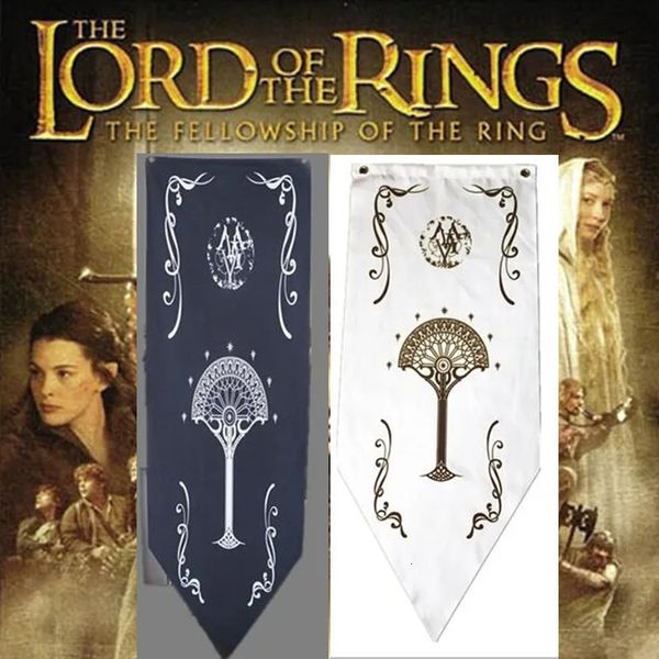 Autres fournitures de fête d'événement 35x90cm 46x150cm Seigneur Ring House Bannière Stark Carte Drapeau Mur Magique KTV Bar Home School Cosplay Party Cadeau Décor Noir 231005