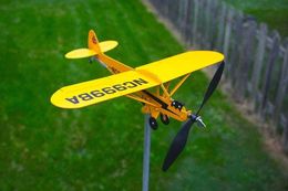 Andere evenementenfeestjes benodigdheden 3D Piper J3 Cub wind spinner vliegtuig metalen vliegtuig weer