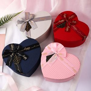 Andere evenementenfeestje benodigdheden 3 -stks rigide luxe hartvormige presentatie cadeaubakbox bloemist doos met satijnen boog lint voor moederdag Valentijnsdag bruiloft 230321