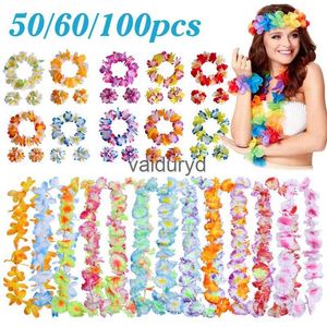 Autres fournitures de fête d'événement 40-100pcs Hawaiian Fleurs artificielles Leis Garland Collier Bandeau Guirlandes Plage Tropical Mariage Decorvaiduryd