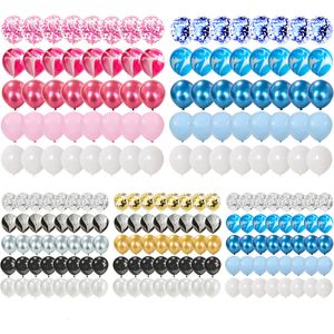 Autres fournitures de fête d'événement 40 pièces 10 pouces ballons roses bleus ensemble confettis agate latex pour anniversaire bébé douche mariage décor pastel 230608