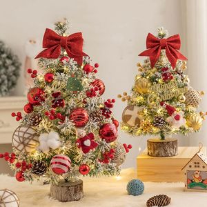 Autres fournitures de fête d'événement 45cm Mini décorations d'arbre de Noël Accueil Bureau Petits ornements Année Navidad Cadeaux Festival 231027