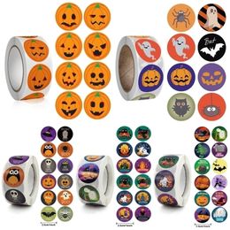 Outros suprimentos para festas de eventos 500 buah stiker Halloween labu hantu laba laba kelelawar Terima kasih segel para tas permen buku tempel kotak hadiah 230905