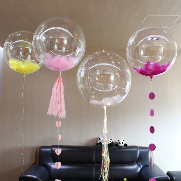 Autres fournitures de fête d'événement 50pcs 5/10/18/20/24/36 pouces bobo ballon bulle noël mariage fête d'anniversaire décoration ballon enfant LED ballon d'hélium 231017