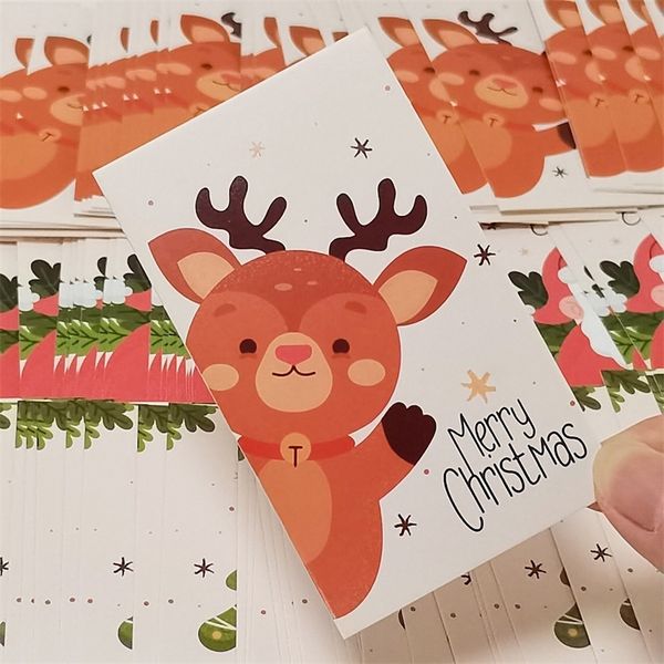 Otros suministros para fiestas de eventos 50 unids Feliz Navidad Tarjetas de regalo Tarjeta de felicitación Pegatinas de árbol de Navidad Diseño lindo para regalo de año Decoración de fiesta de Navidad 220908