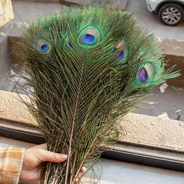 Autres fournitures de fête d'événement 50pcs naturelles vraies plumes de paon pour l'artisanat bricolage vase de mariage décor créatif bijoux faisant décoration plumes accessoires 231117