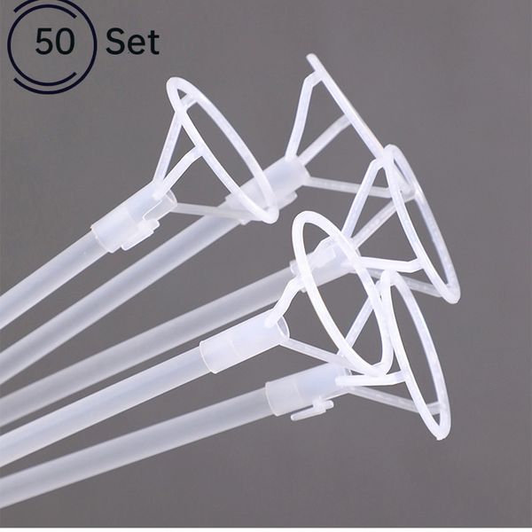 Autres fournitures de fête d'événement 50pcs Transparent Bobo Ballon Bâton Porte-gobelet Latex Feuille D'aluminium Globs LED Accessoires Fournitures De Fête De Mariage Décorations 230627