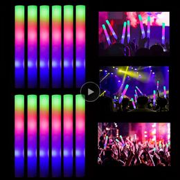 Andere evenementenfeestjes 512 PC Lightup Led Foam Sticks Soft Batons Glow Wands Juich flitsende buis concert fluorescerend in het donkere 230221