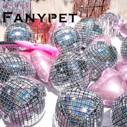 Andere evenementen Feestartikelen 5pcs 22inch 4D Disco Ballonnen Laser Voor Bruiloft Gelukkige Verjaardag Decor Rock and Roll Looks Rond Kubusvormig 231011