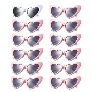 Autres fournitures de fête d'événement 6/10 / 12pcs Cadeaux de demoiselles d'honneur Cadeaux de mariage pour les invités Bachelorette Hen Party Faveurs Cadeaux Groomsman Heart Sunglasses 231026