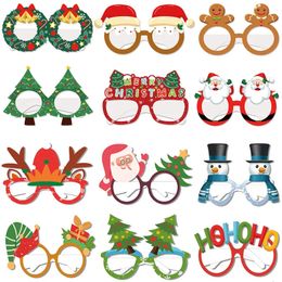 Autres fournitures de fête d'événement 6 12pcs lunettes de papier de Noël cadre joyeux décor P o Prop lunettes Kid cadeaux de Noël Navidad année 231023