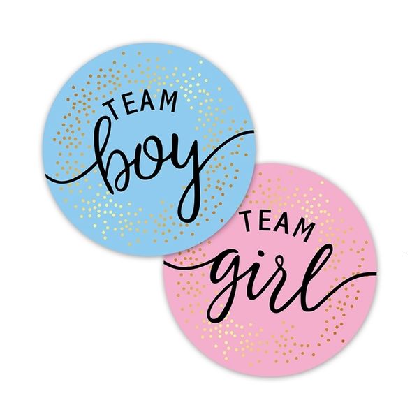 Otros suministros para fiestas de eventos 60120 piezas Team Boy Team Girl Stickers Boy o Girl Sticker para revelación de género Decoración de fiesta Baby Shower Suministros Caja de regalo Etiqueta 230522