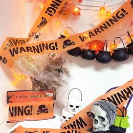 Autres fournitures de fête d'événement 6Mx8CM Halloween Panneaux de bande d'avertissement Accessoires d'Halloween Ligne d'avertissement de danger Panneau de ceinture d'isolation Halloween Décor de jardin extérieur 220829