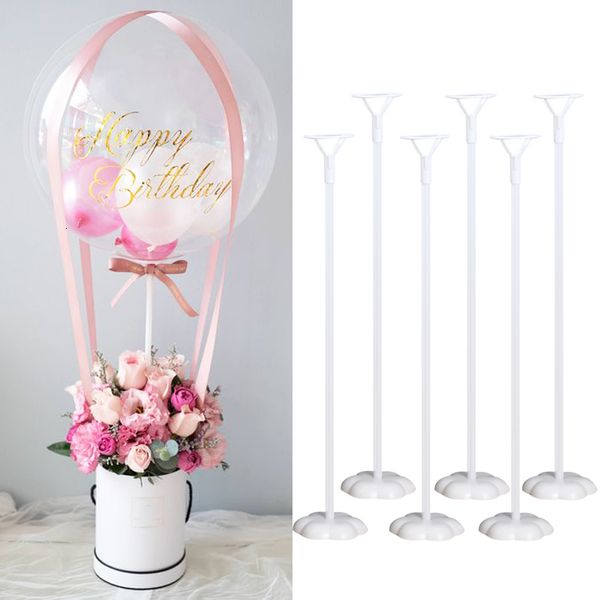 Autres fournitures de fête d'événement 6pcs base de support de ballon bricolage support de colonne support de colonne décoration de table de mariage adulte enfants fête d'anniversaire faveurs de douche de bébé 230522