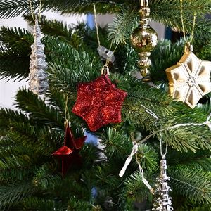 Autres fournitures de fête d'événement 6pcs boules de Noël ornements arbre de Noël assorti en plastique étoile flocon de neige cadeau ornements suspendus pour la décoration d'arbre de Noël 220908