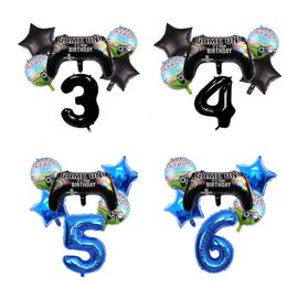 Autres fournitures de fête d'événement 6pcs GamePad Boy Jeu Feuille Hélium Ballons Anniversaire Thème Décorations Enfants Jouets Baby Shower Décoration Cadeau Air Globos 230905