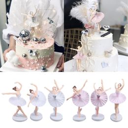 Andere evenementenfeestjes 6pcs/set balletmeisjes cake topper feest cake decoratie ballerina miniatuur beeldje cake decor voor vrouwen meisjes 230217