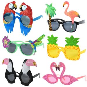 Autres fournitures de fête d'événement 6pcs / set lunettes de soleil de fête hawaïenne Flamingo Tropical Luau Pool Beach Party Décoration Fournitures Lunettes drôles Po Props Mariage 231023