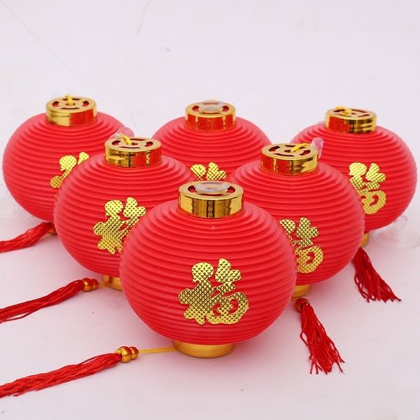 Autres fournitures de fête d'événement 6pcs Ornements de lanternes rouges chinoises traditionnelles pour l'année de mariage Hang Mini Spring Festival Decoration Home 230206