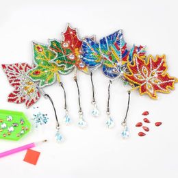 Otros suministros para fiestas y eventos 6Pcsset DIY Diamond Painting Bookmark Maple Leaf Shape Bordado Mosaic Book Mark Art Craft Regalo hecho a mano 230306