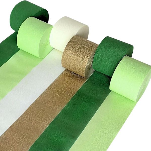 Otros suministros para fiestas de eventos Juego de 6 rollos de papel arrugado verde Conjuntos de aguacate Cintas florales Fondo de boda de cumpleaños 230919