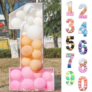 Otros suministros para fiestas de eventos 73/93 cm figura gigante caja de llenado de globos 1er cumpleaños número de globo 30 40 50 marco de globo decoración de aniversario Baby Shower 230628