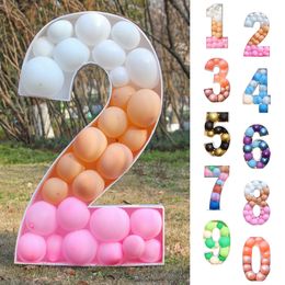 Otros suministros para fiestas de eventos 7393cm figura de cumpleaños gigante caja de llenado de globos 1er número 30 40 50 marco decoración de aniversario Baby Shower 230802