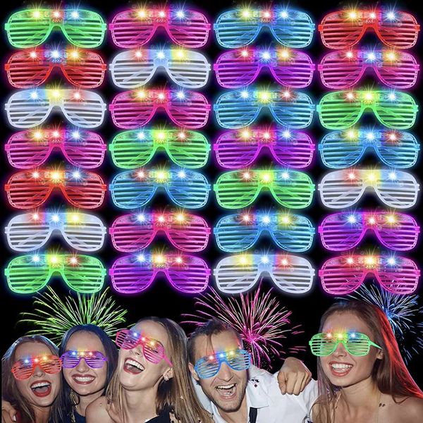Autres fournitures de fête d'événement 8/15/30 / 50pcs brillent dans les lunettes LED sombres faveurs de fête éclairent des lunettes de soleil lunettes de lueur au néon pour les enfants adultes fournitures de fête 231019
