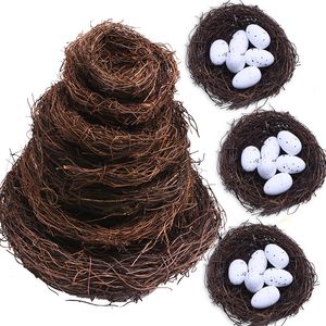 Feestartikelen voor andere evenementen 8-25cm Rond Rotan Vogelnest Pasen Decoratie Konijneneieren Kunstmatige Wijnstok Nest Voor Huis Tuin Decor Vrolijk Pasen Feestartikelen 230809