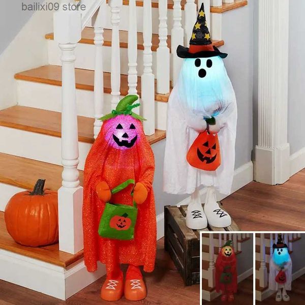 Autres fournitures de fête d'événement 82 / 94 cm Décoration d'enfants mignonne de fête d'Halloween avec des lumières à changement de couleur pour le coin de la pièce du porche ou la couverture extérieure T231012