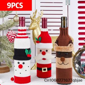 Otros suministros para fiestas de eventos 9 piezas Tapas de botellas navideñas para cenas familiares Bolsas de vino Fiestas Decoración navideña Regalos Año 2024 230906