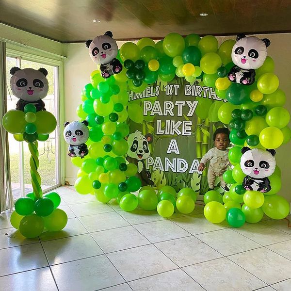 Autres fournitures de fête d'événement 97pcs Panda Ballon Chaîne Anniversaire d'enfants Po Air Globos Fête d'anniversaire Décorations d'arc Fournitures de douche de bébé Jouets pour enfants 231017