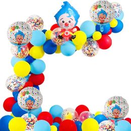 Autres fournitures de fête d'événement 98pcs / set Plim Clown Arch Garland Kit Feuille Nombre Ballons Latex Air Globos Baby Shower Anniversaire Décorations Enfants Jouets 230919