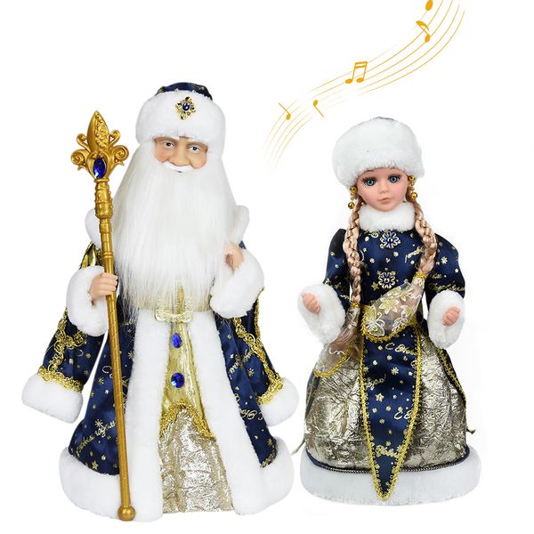 Autres Fournitures De Fête D'événement ABXMAS Seau De Bonbons Avec Russie Musique En Peluche Père Noël Poupée Navidad Année Ornements Décoration De Noël Cadeaux Pour Enfants Fille 230404