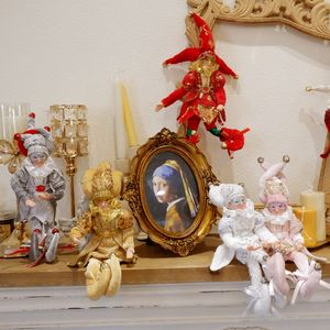 Autre événement fête fournitures ABXMAS décor de noël à la main suspendu assis elfe jouet en peluche arbre ornement cadeaux de noël année 230404