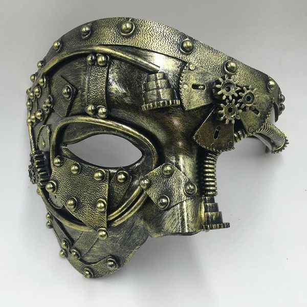 Otro evento Suministros para fiestas Adulto Anime Masque Mechanical Gear Mask Steampunk Punk Masquerade Cosplay Ball Half Face Hombres Disfraz Halloween