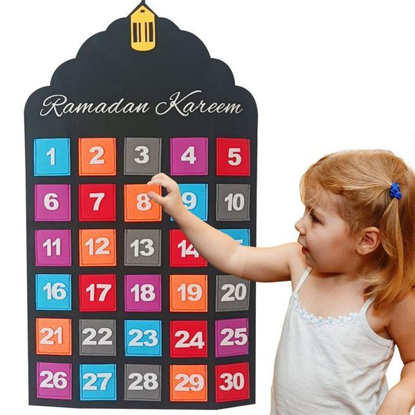 Autres fournitures de fête d'événement Calendrier de l'Avent Décorations du Ramadan Activités du calendrier de l'Aïd pour les enfants avec 30 étoiles réutilisables Décorations du Ramadan pour le mur de la maison 230609