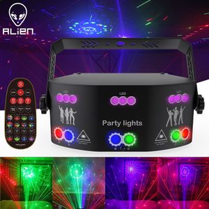 Autres fournitures de fête d'événement ALIEN 15 EYE RGB Disco DJ Beam Projecteur de lumière laser DMX Strobe à distance Effet d'éclairage de scène Xmas Party Holiday Halloween Lights 230821