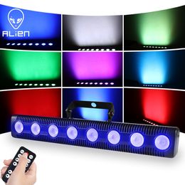 Andere evenementenfeestjes Alien 8 LED RGBW 4in1 DMX Wall Wash Lamp DJ Disco Stage Lichteffect voor Dance Bar Holidy Wedding Xmas Halloween Decorate 230821