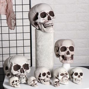Autres fournitures de fête d'événement Toutes les tailles Tête de crâne humain Squelette Halloween Style Po Prop Home Decor Game 230923