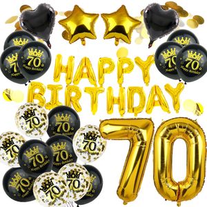 Autres fournitures de fête d'événement Amawill Happy 70 Birthday Decoration Kit Set 70 ans Rose Gold Foil Hélium Ballon numéro 70e anniversaire 70 DÉCOR ANNIVERSAIRE 230309