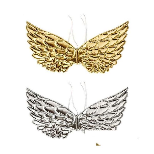 Autres fournitures de fête d'événement Angel Fairy Wings Dress Up Wing Halloween Anniversaire Costume Accessoires Fond Décor Gold Sier Favos Dro Dh1Oh