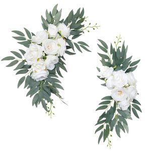 Autres fournitures de fête d'événement fleurs blanches artificielles arc de mariage toile de fond décor fleur mur porte seuil couronne salon pendentif guirlande 230620