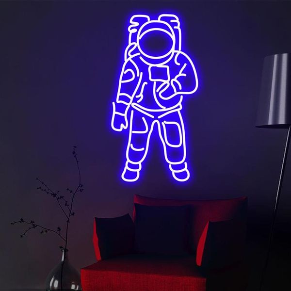 Outros materiais para festas de eventos astronauta Neon Sign Custom Light Led Pink Home Room Wall Decoration Ins Shop Decor215O