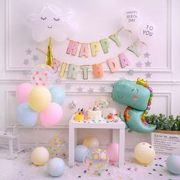 Autres fournitures de fête d'événement bébé garçon fille enfants dinosaure fête ballon guirlande première année 1er 2e 3e anniversaire ins style décoration 230809