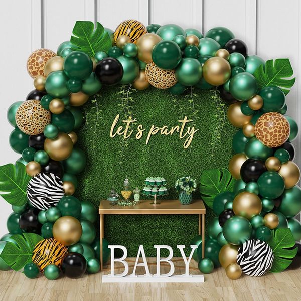 Autre événement Fourniture de fête Ballon Garland Arch Kit Jungle Safari Decoration d'anniversaire pour enfants Garçons Baby Shower Gender Revelow Baptême 230608