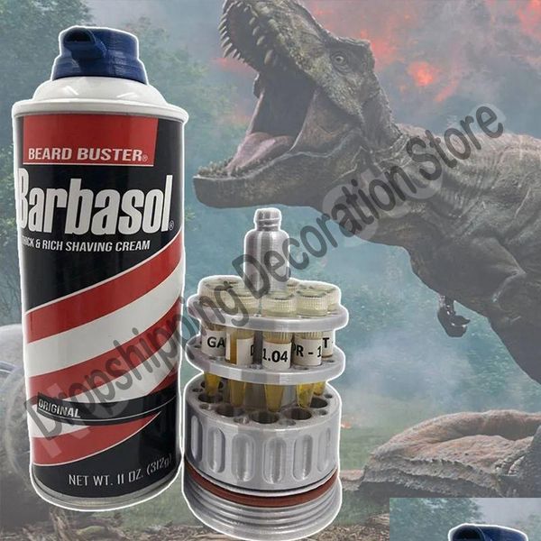 Autres fournitures de fête d'événement Barbasol Dennis Nedry Dinosaur ADN tube de tube cartouche décoration Jurassic Park film Prop prop